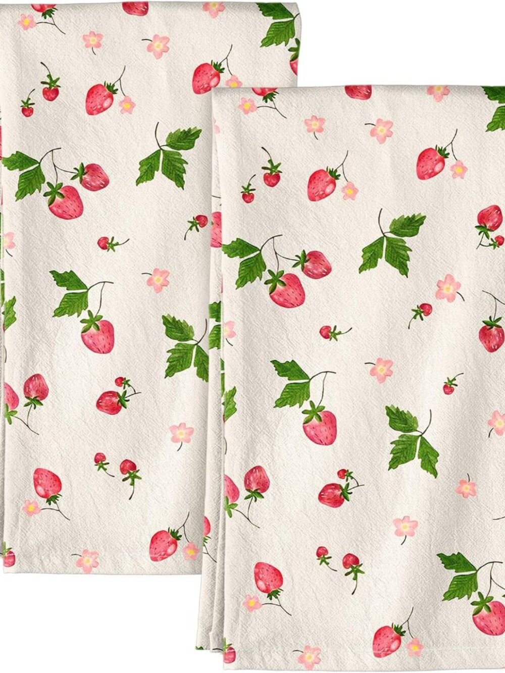 150GSM Flour Sack Kitchen Towels Set of 2, Strawberry